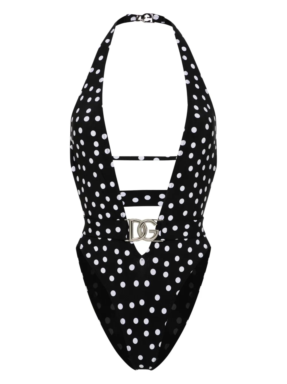 Polka Dot Belted Swimsuit