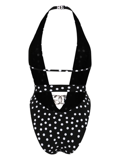 Polka Dot Belted Swimsuit