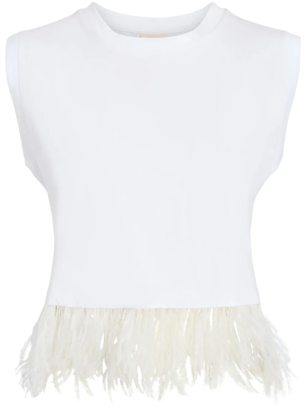 Feather-Trim Tank Top