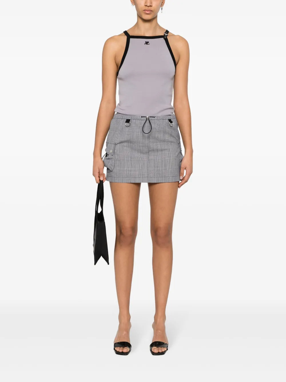 Logo-Appliqué Wool Skirt