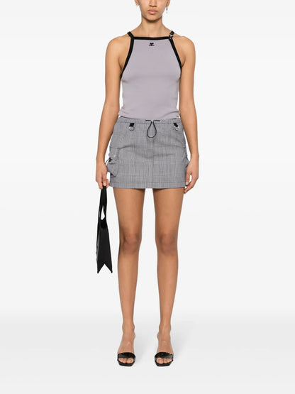 Logo-Appliqué Wool Skirt