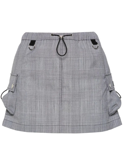 Logo-Appliqué Wool Skirt