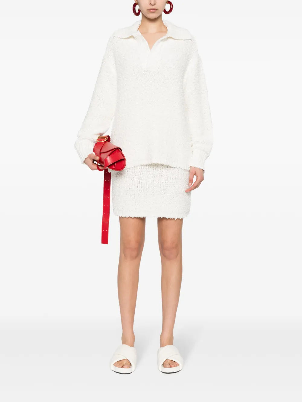 Textured Knit Polo Jumper