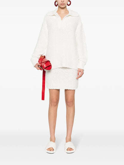 Textured Knit Polo Jumper
