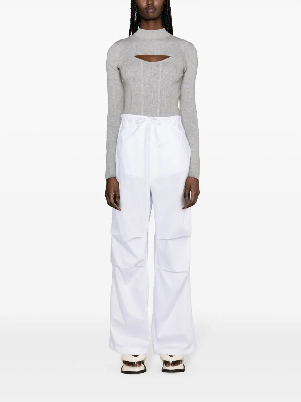 Drawstring Wide-Leg Trousers