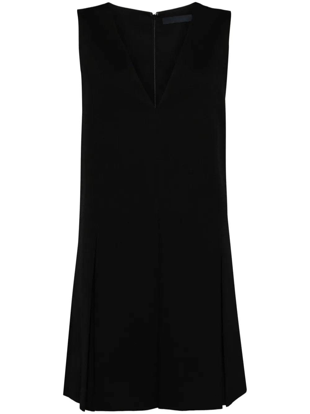 V-Neck Pleated Minidress