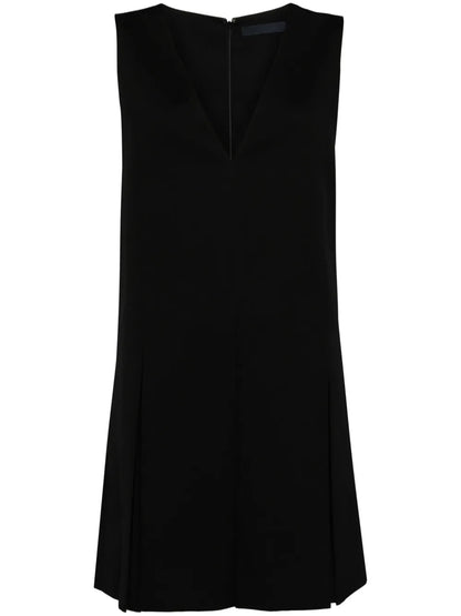 V-Neck Pleated Minidress