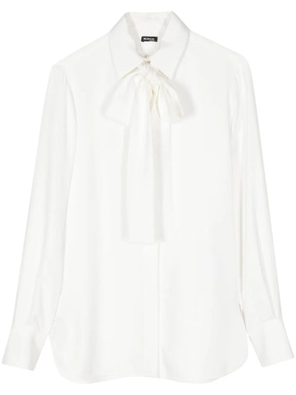 Pussy-Bow Button Shirt