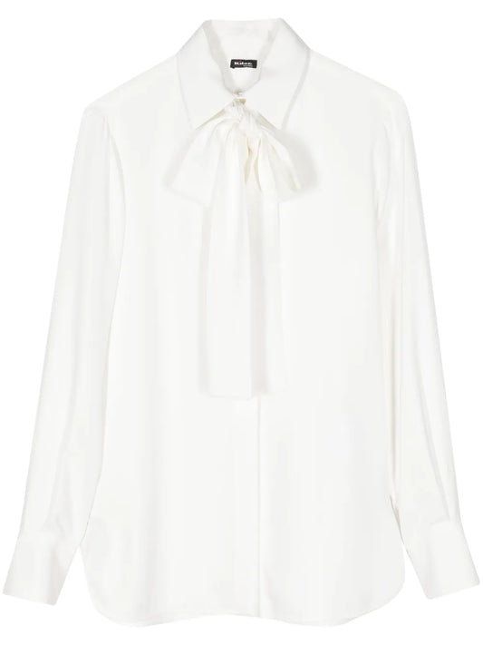 Pussy-Bow Button Shirt