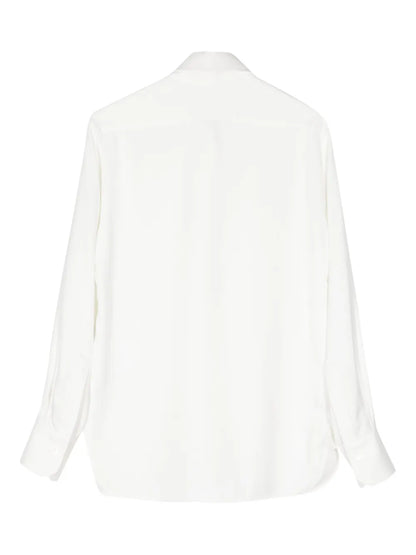 Pussy-Bow Button Shirt