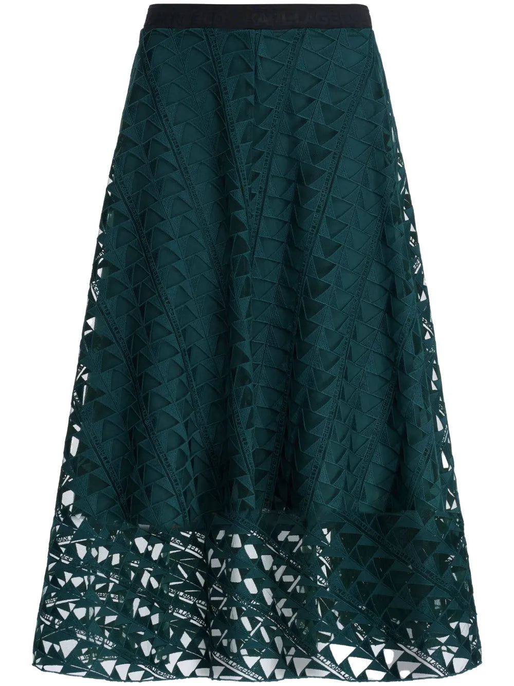 Layered Geometric-Lace Skirt