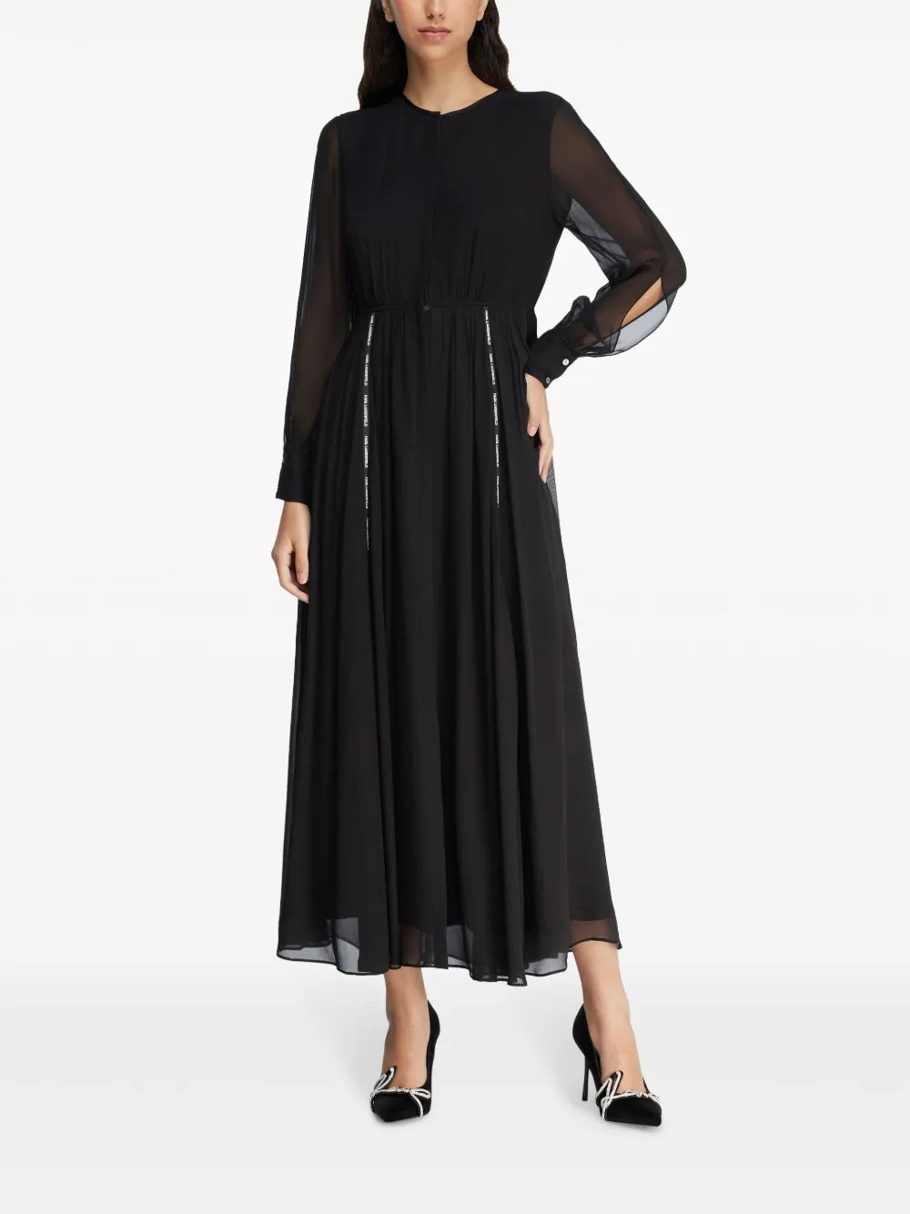 Logo-Tape Maxi Dress