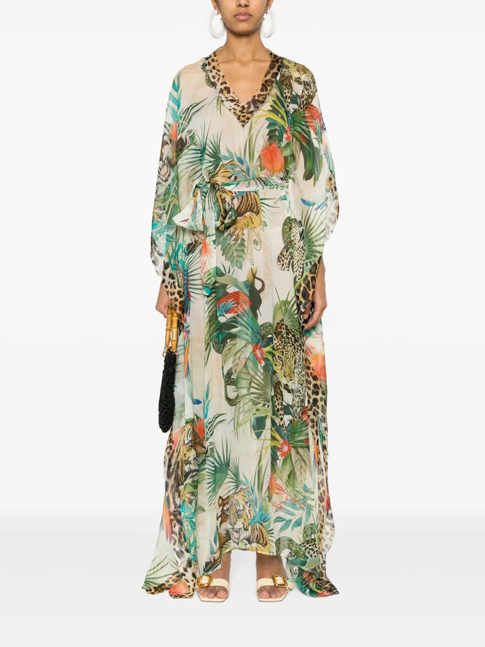 Botanical-Print Maxi Dress
