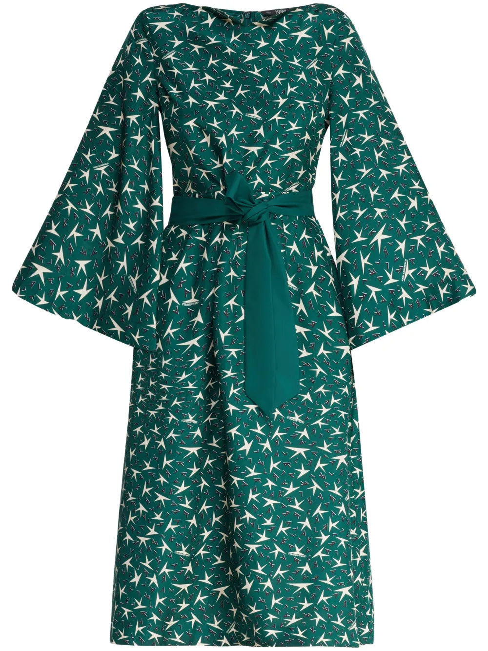Logo-Print Silk Midi Dress