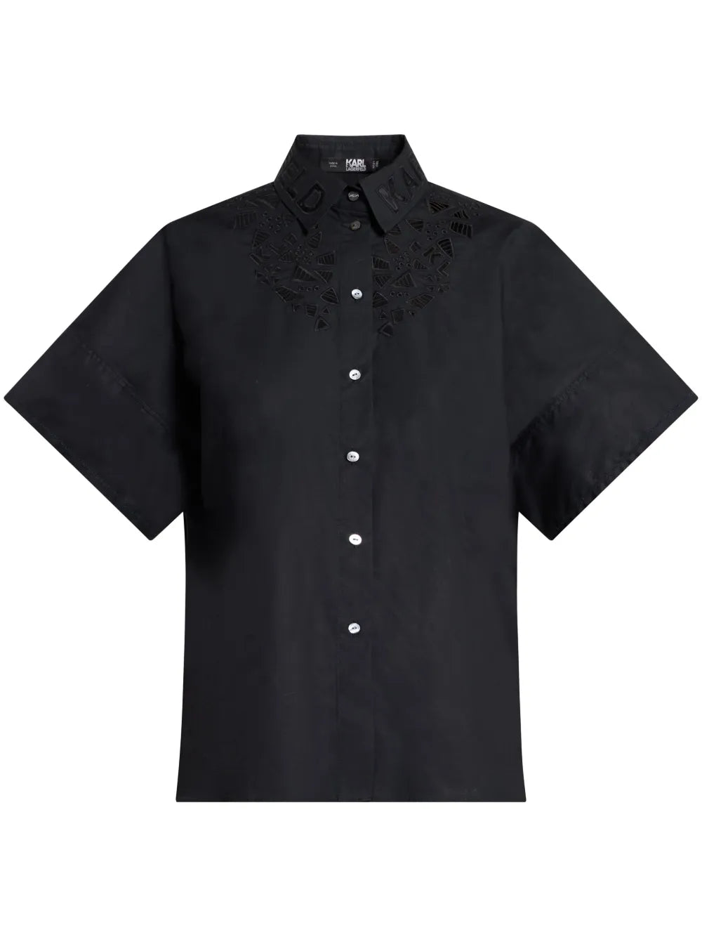 Embroidered Short-Sleeve Organic Cotton Shirt