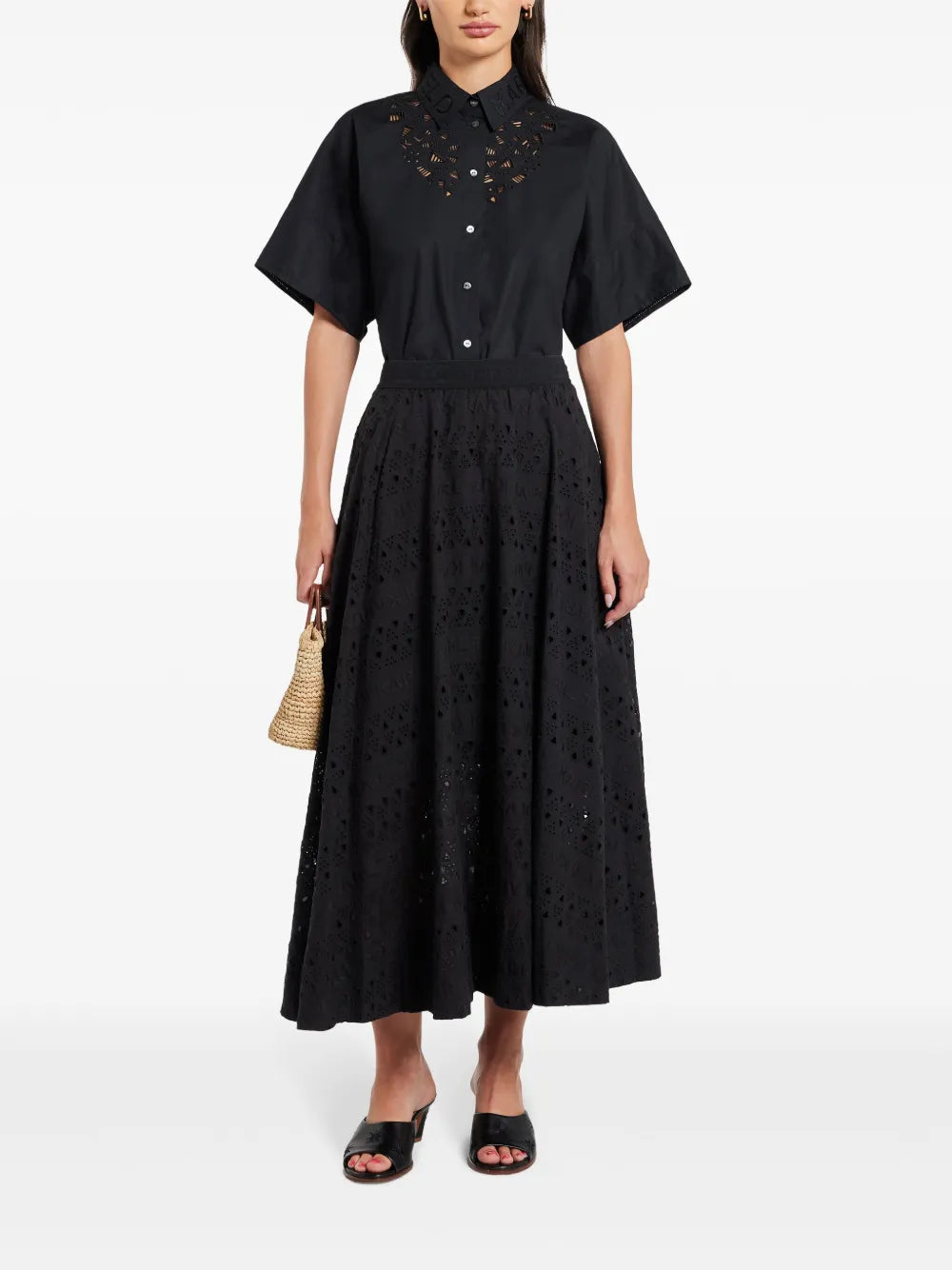 Embroidered Short-Sleeve Organic Cotton Shirt