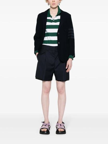 Logo-Embroidered Wool Shorts