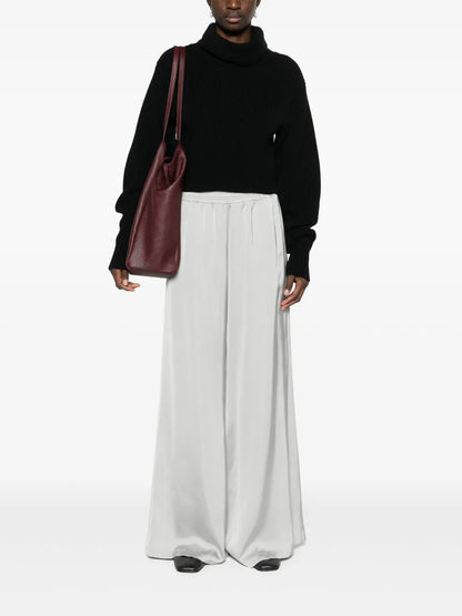 Wide-Leg Satin Trousers