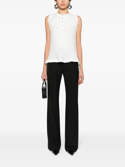 Sleeveless Plissé Top