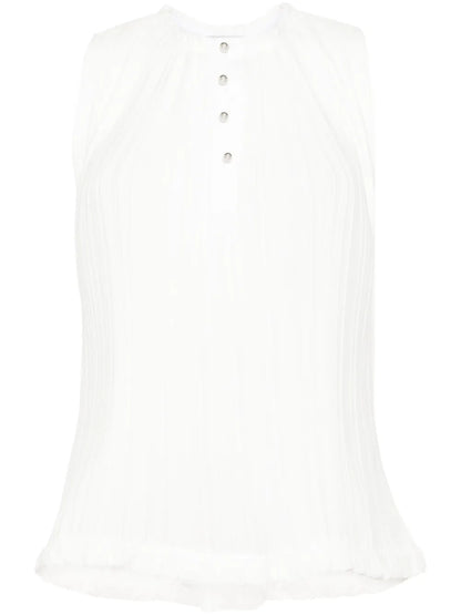 Sleeveless Plissé Top