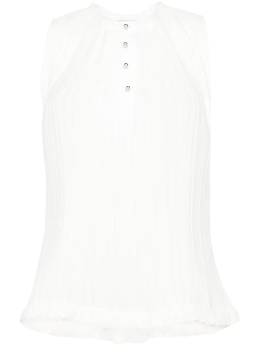 Sleeveless Plissé Top