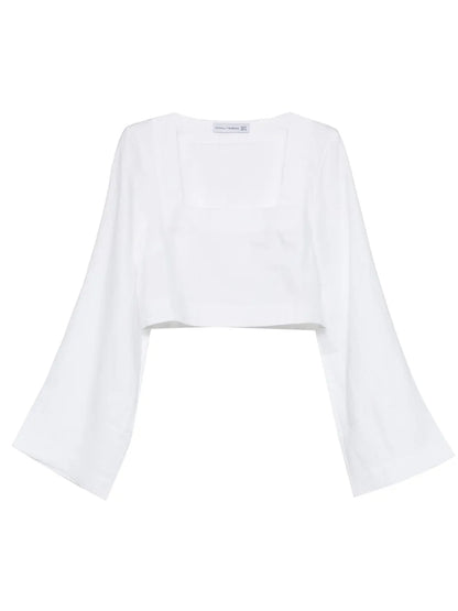 Eilish Bell-Sleeve Linen Top