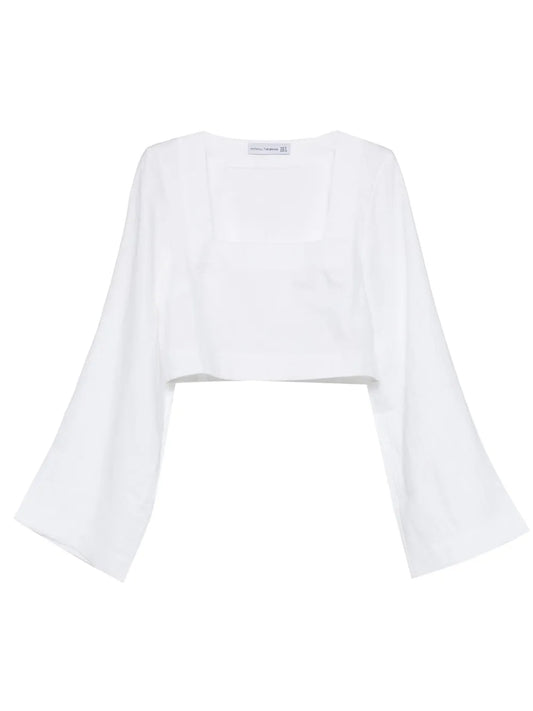 Eilish Bell-Sleeve Linen Top