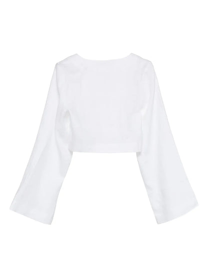 Eilish Bell-Sleeve Linen Top