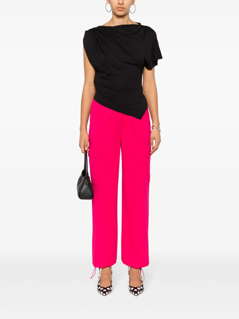 Straight-Leg Crepe Cargo Trousers