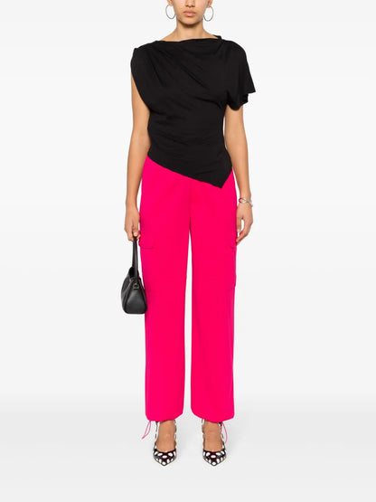 Straight-Leg Crepe Cargo Trousers