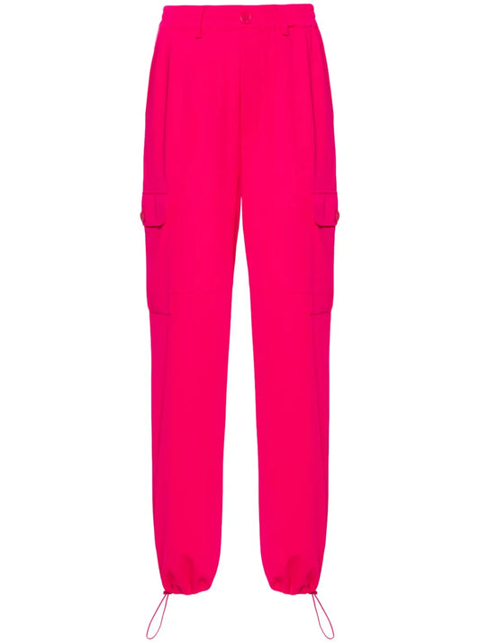 Straight-Leg Crepe Cargo Trousers