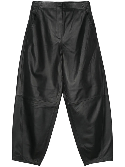 Leather Tapered Trousers