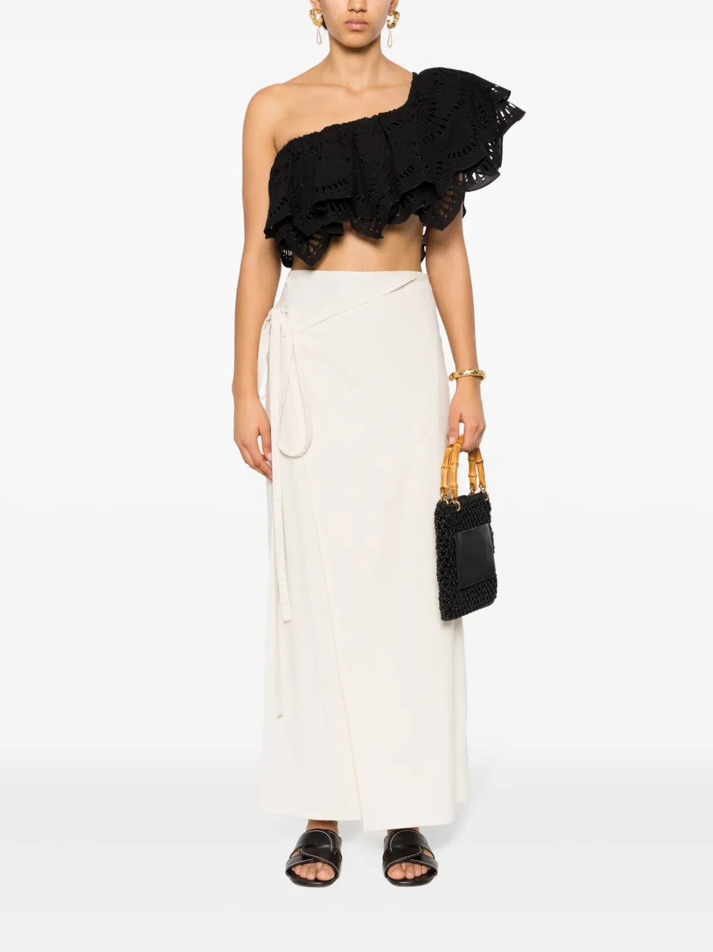 Broderie-Anglaise One-Shoulder Top