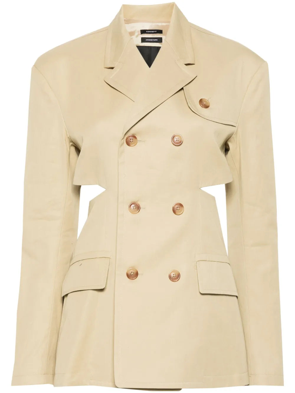 Double-Breasted Open-Back Blazer