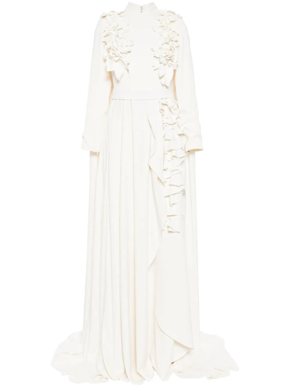 Floral-Appliqué Maxi Dress
