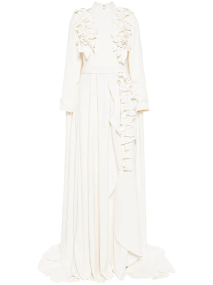 Floral-Appliqué Maxi Dress