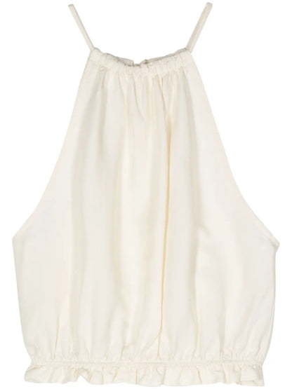 Gathered Halterneck Crop Top