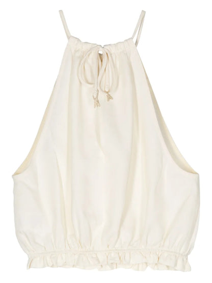 Gathered Halterneck Crop Top