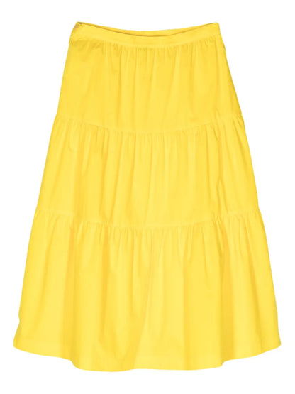 High-Waist Tiered Midi Skirt