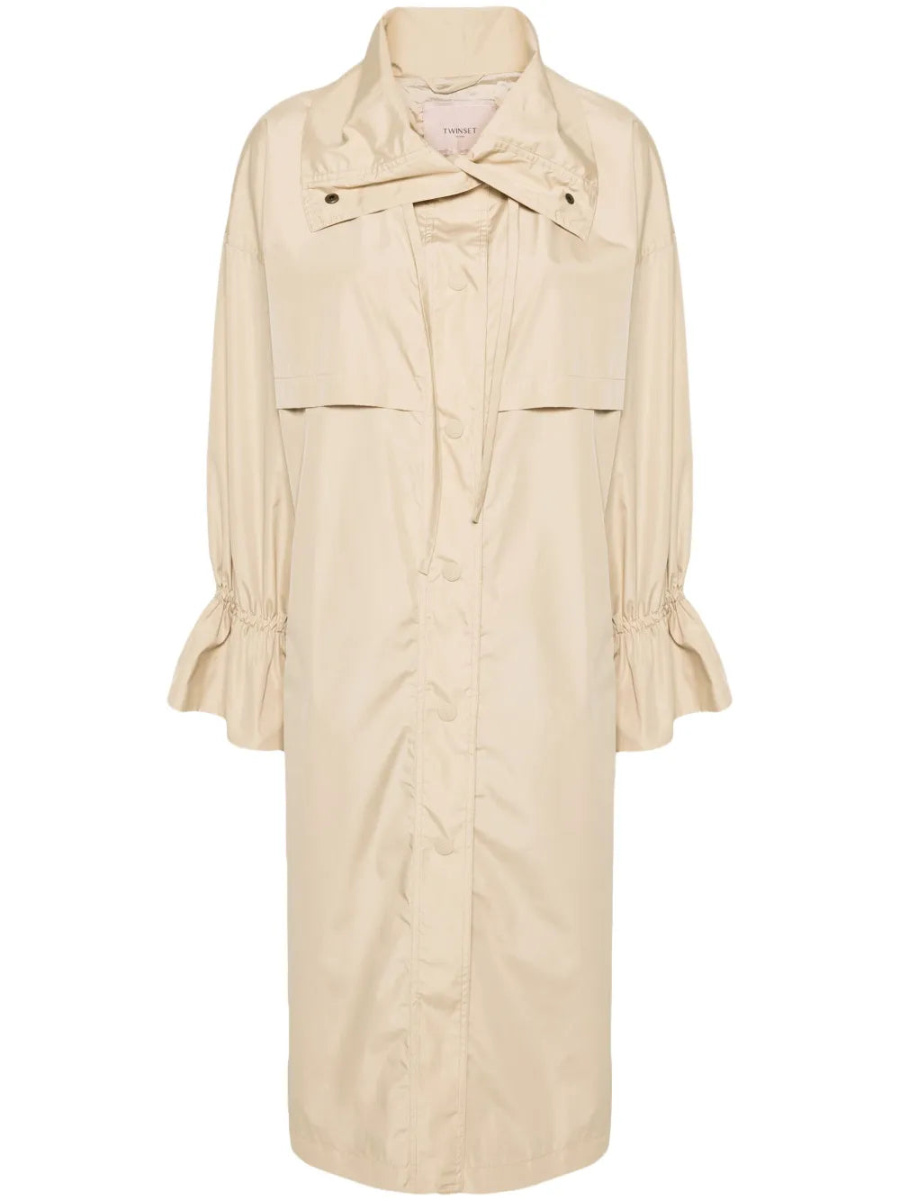 Logo-Engraved Taffeta Trench Coat