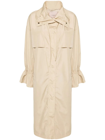 Logo-Engraved Taffeta Trench Coat