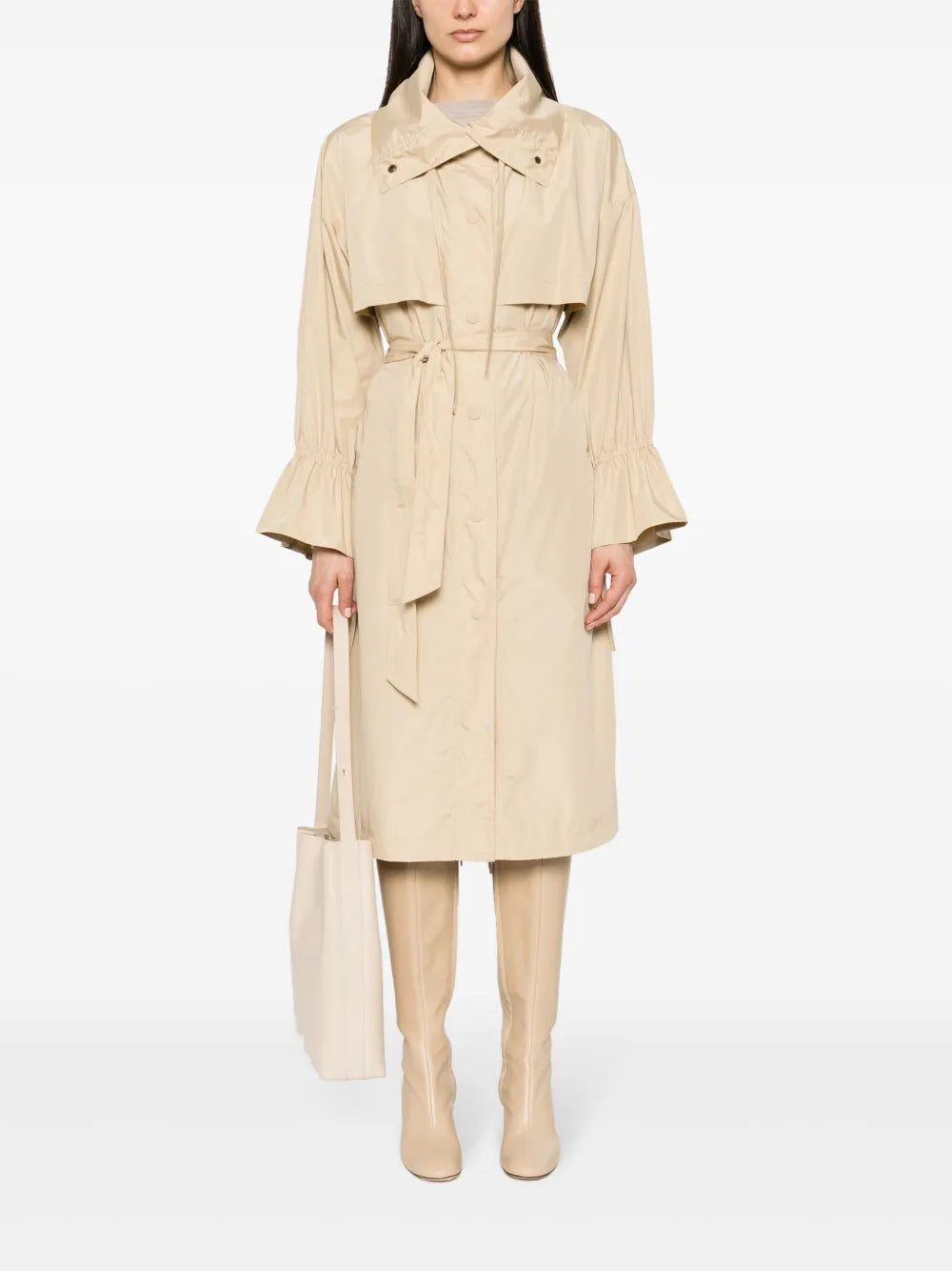 Logo-Engraved Taffeta Trench Coat