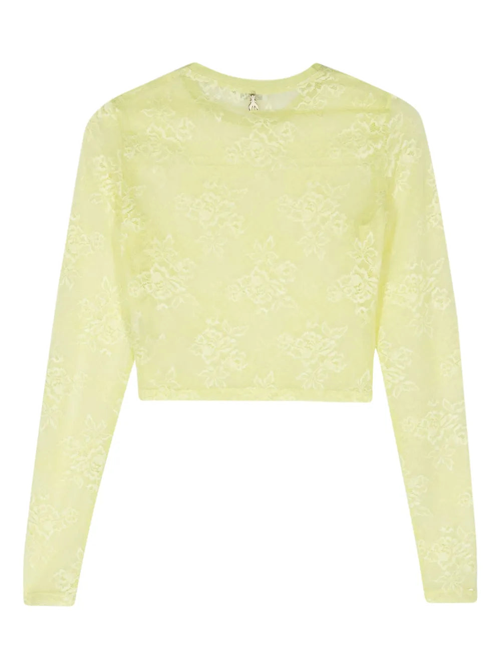 Floral-Lace Sheer Crop Top