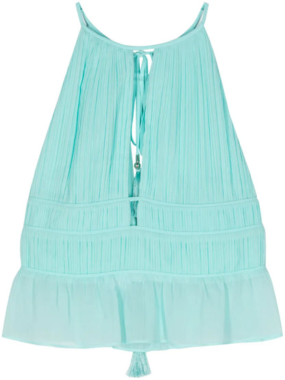 Pleated Sleeveless Top