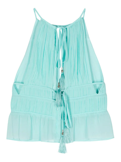 Pleated Sleeveless Top