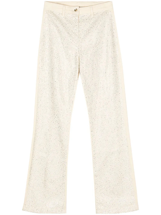 Rhinestone-Embellished Flared Jeans