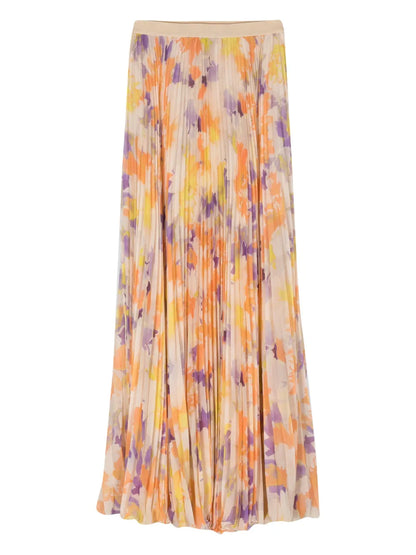 Pleated Maxi Chiffon Skirt