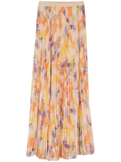 Pleated Maxi Chiffon Skirt