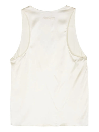 Plunging-Neck Satin Top