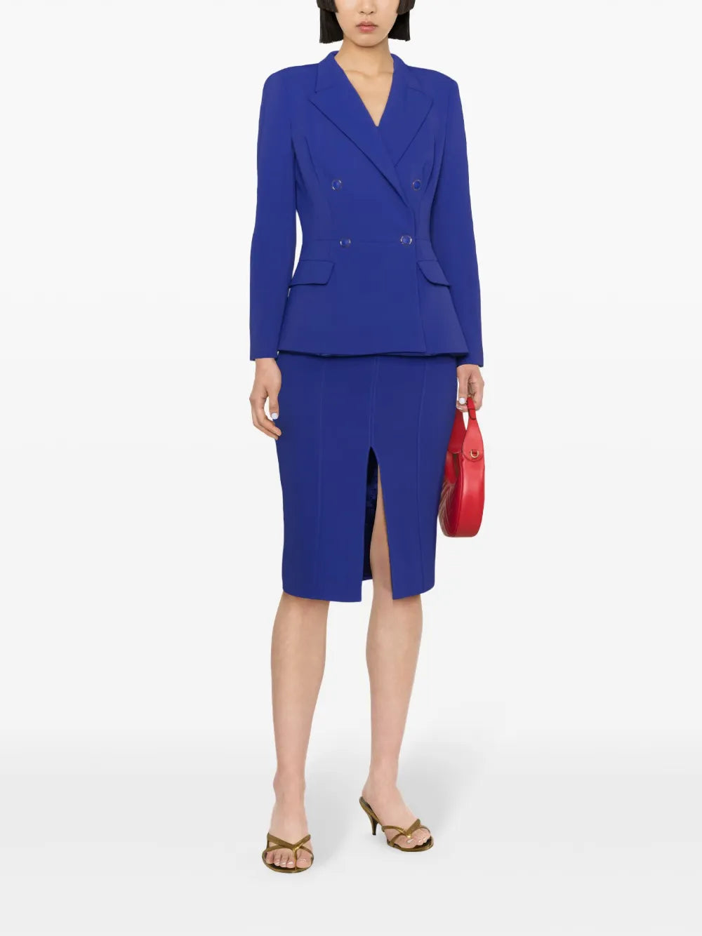 Double-Breasted Peplum Blazer